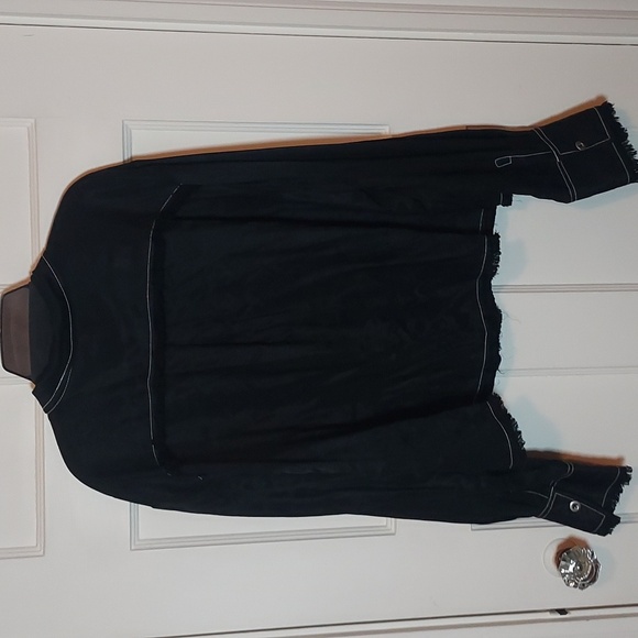 Anthropologie By Anthropologie Women's Black Seamed Buttondown Top Size XL - Picture 14 of 16